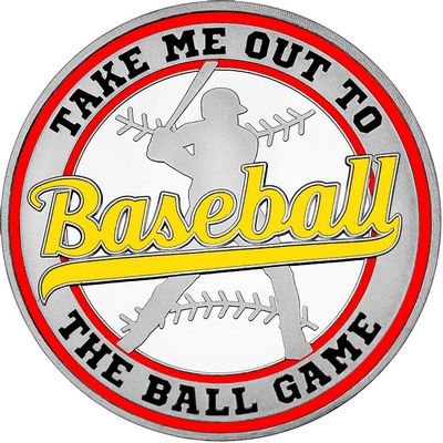 Yellow "Baseball" with Red Outer Circular Borders